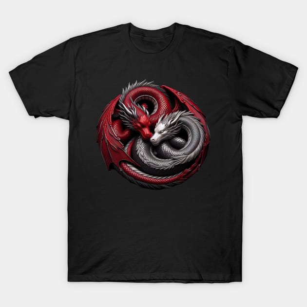Twin Dragons T-Shirt by Shopping Dragons